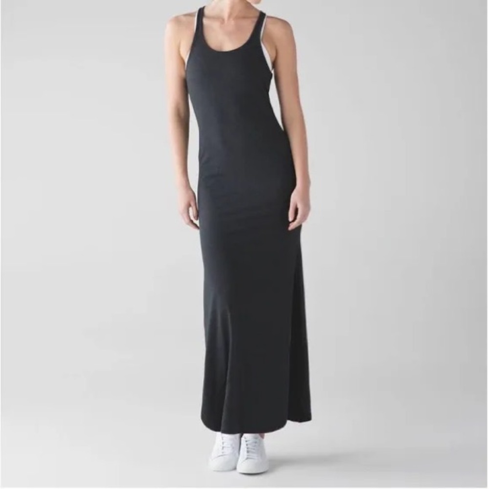 Lululemon Athletica Gray Sleeveless Halter Bodycon Maxi Dress